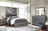 Lodanna Queen Panel Bed with 2 Storage Drawers with Dresser in Gray - PKG003600