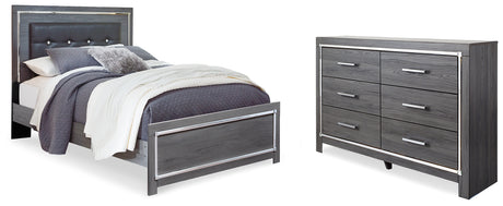 Lodanna Queen Panel Bed with Dresser in Gray from Ashley - Luna Furniture