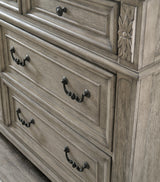 Lodenbay California King Panel Bed with Dresser in Antique Gray from Ashley - Luna Furniture