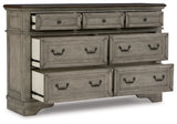 Lodenbay California King Panel Bed with Dresser in Antique Gray from Ashley - Luna Furniture