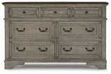 Lodenbay California King Panel Bed with Dresser in Antique Gray from Ashley - Luna Furniture