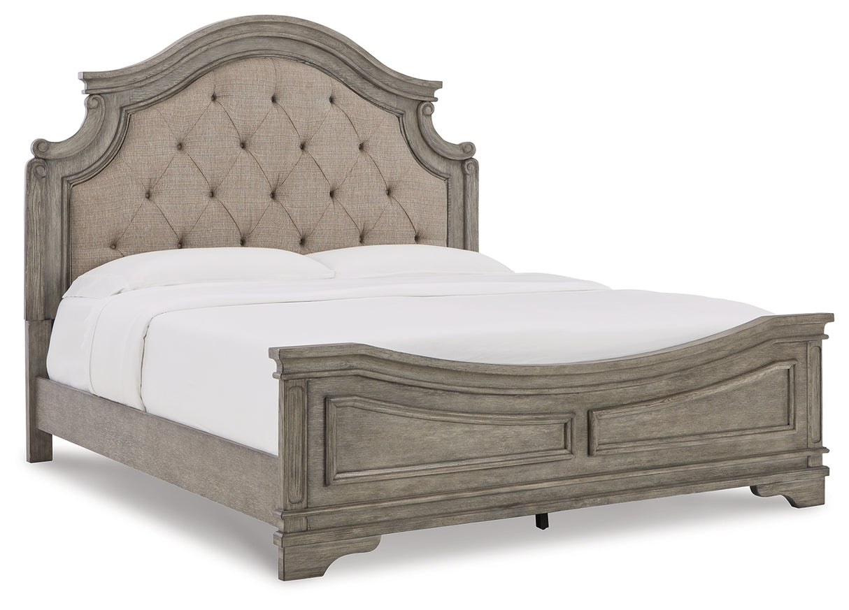 Lodenbay California King Panel Bed with Dresser in Antique Gray from Ashley - Luna Furniture