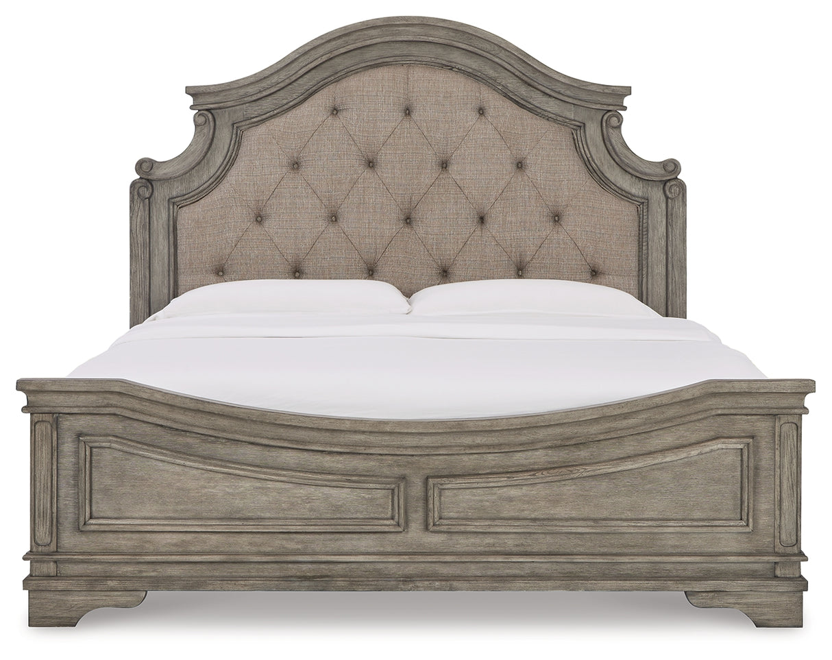 Lodenbay California King Panel Bed with Dresser in Antique Gray from Ashley - Luna Furniture