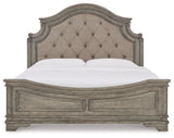 Lodenbay California King Panel Bed with Mirrored Dresser and 2 Nightstands in Antique Gray from Ashley - Luna Furniture