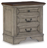 Lodenbay California King Panel Bed with Mirrored Dresser and 2 Nightstands in Antique Gray from Ashley - Luna Furniture