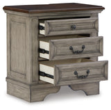 Lodenbay California King Panel Bed with Mirrored Dresser and 2 Nightstands in Antique Gray from Ashley - Luna Furniture