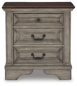 Lodenbay California King Panel Bed with Mirrored Dresser and 2 Nightstands in Antique Gray from Ashley - Luna Furniture