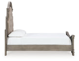 Lodenbay Queen Panel Bed with Mirrored Dresser in Antique Gray from Ashley - Luna Furniture