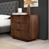 Lola Walnut Nightstand 3-Drawer - NST00700802