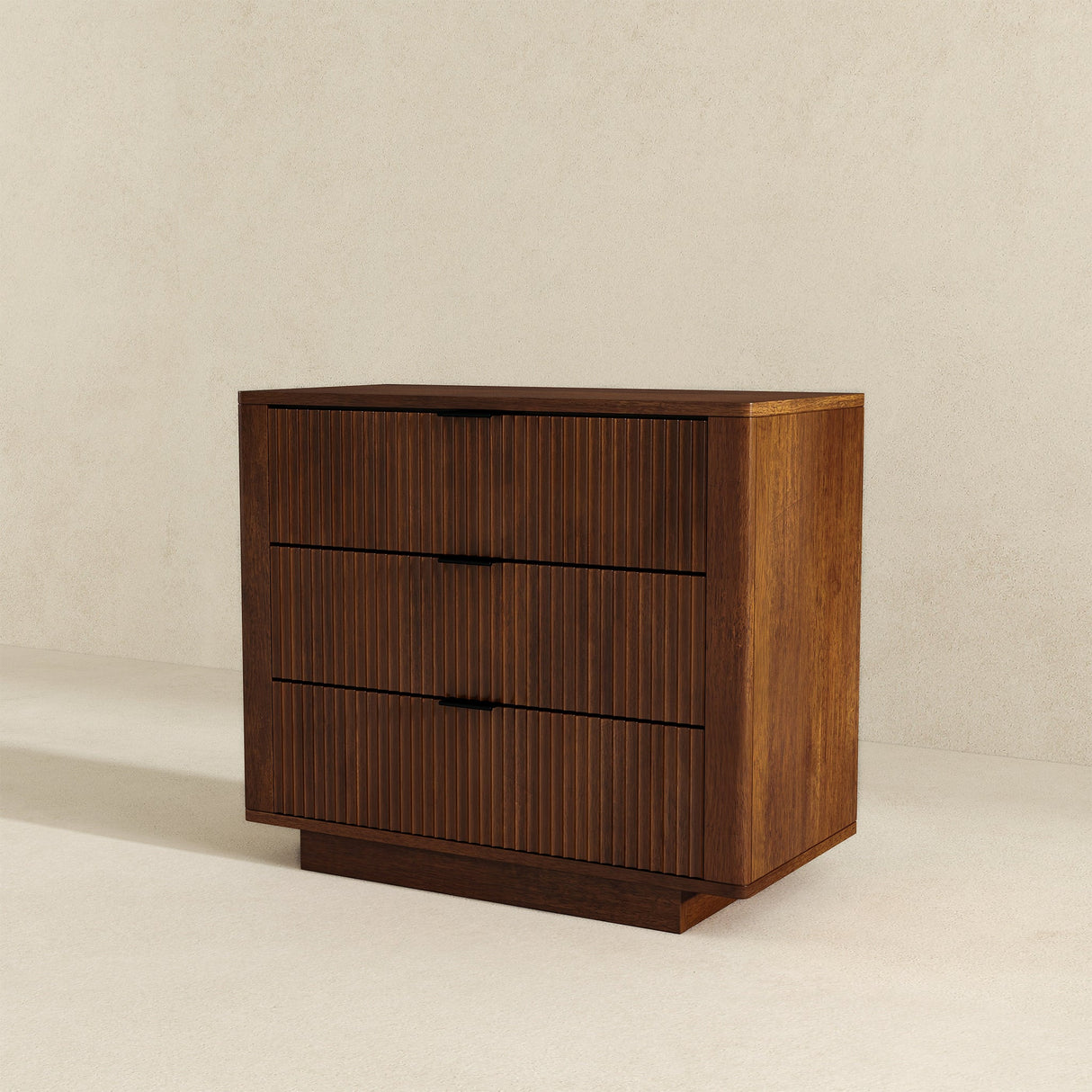 Lola Walnut Nightstand 3-Drawer - NST00700802