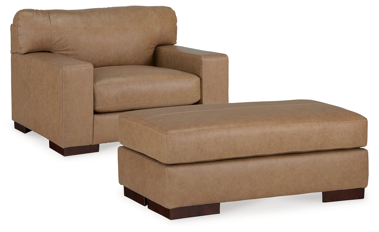 Lombardia Chair and Ottoman in Tumbleweed - PKG015468