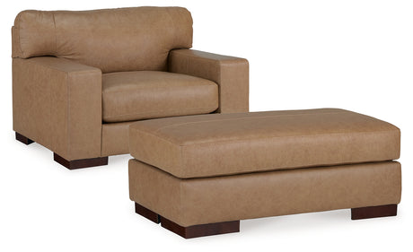 Lombardia Chair and Ottoman in Tumbleweed - PKG015468