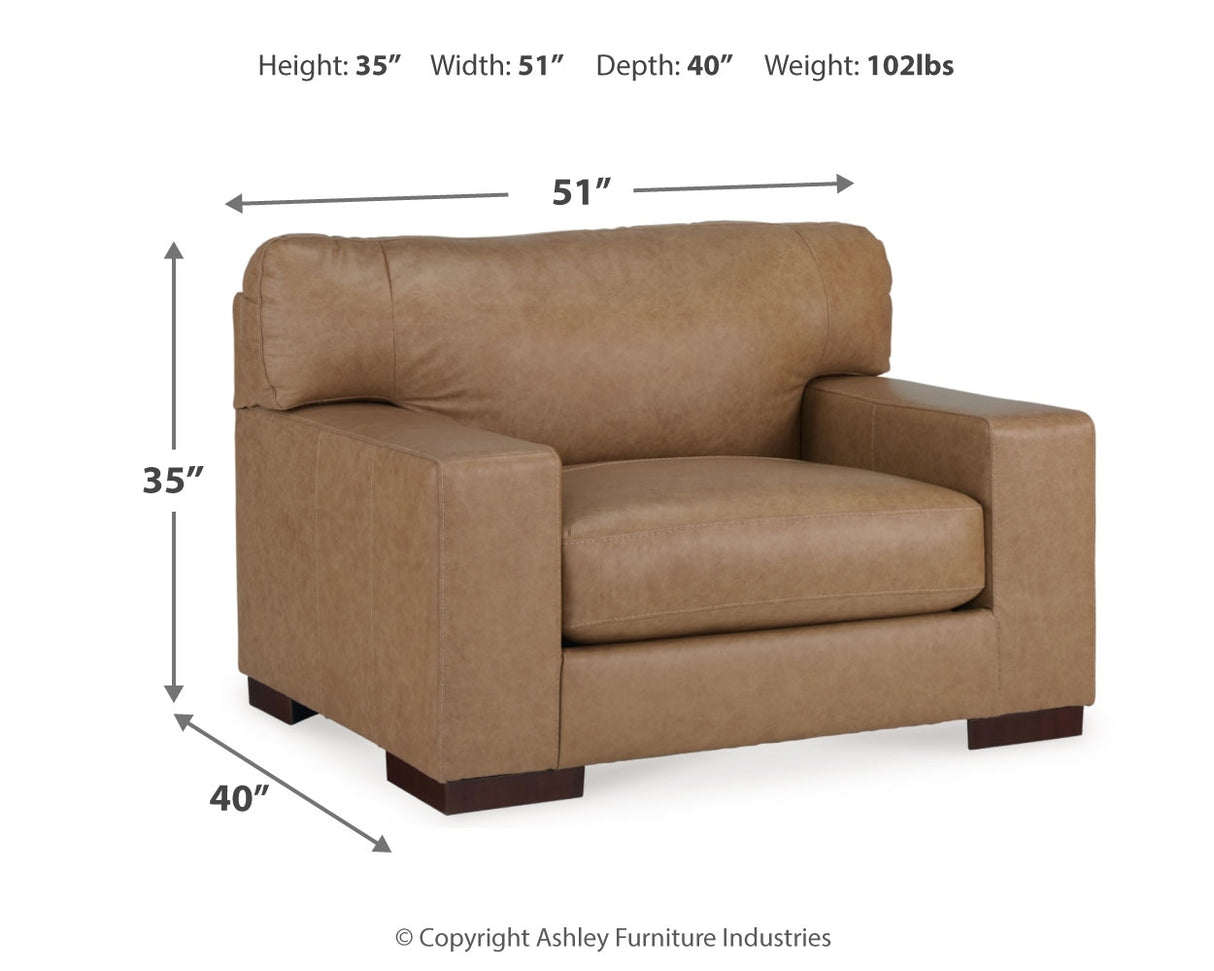 Lombardia Chair and Ottoman in Tumbleweed - PKG015468