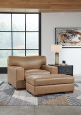 Lombardia Chair and Ottoman in Tumbleweed - PKG015468