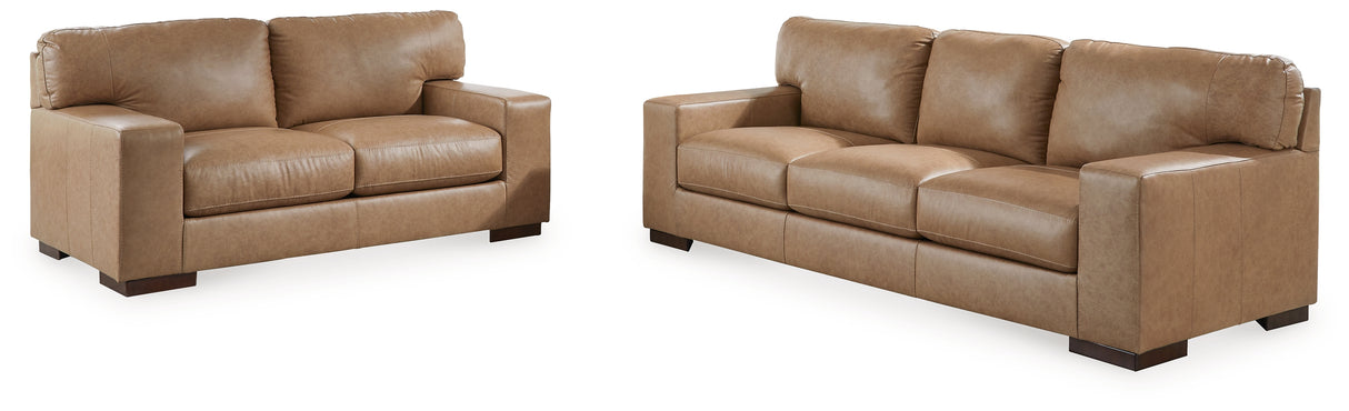 Lombardia Sofa and Loveseat in Tumbleweed - PKG015469