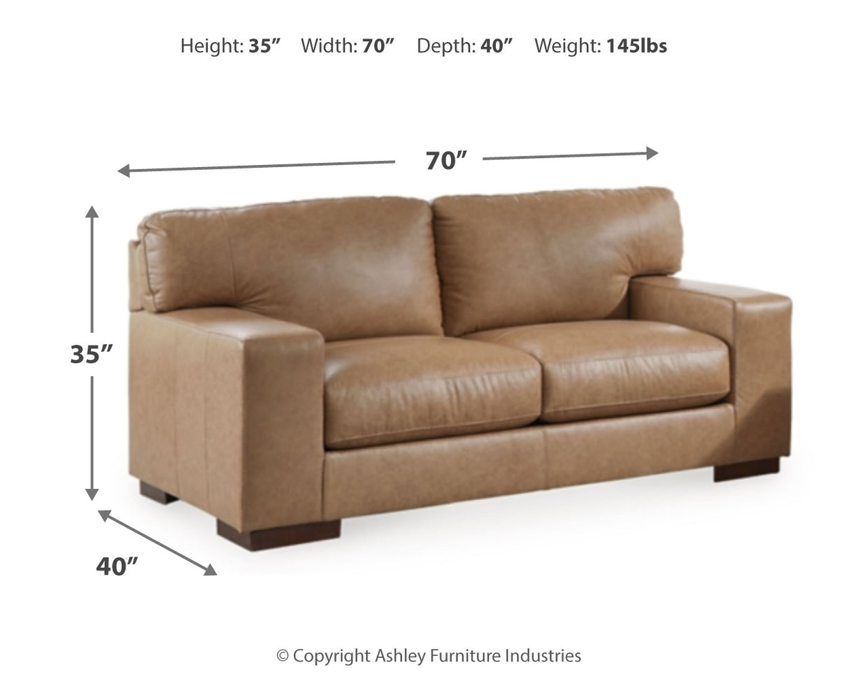 Lombardia Sofa, Loveseat, Chair and Ottoman in Tumbleweed - PKG015470