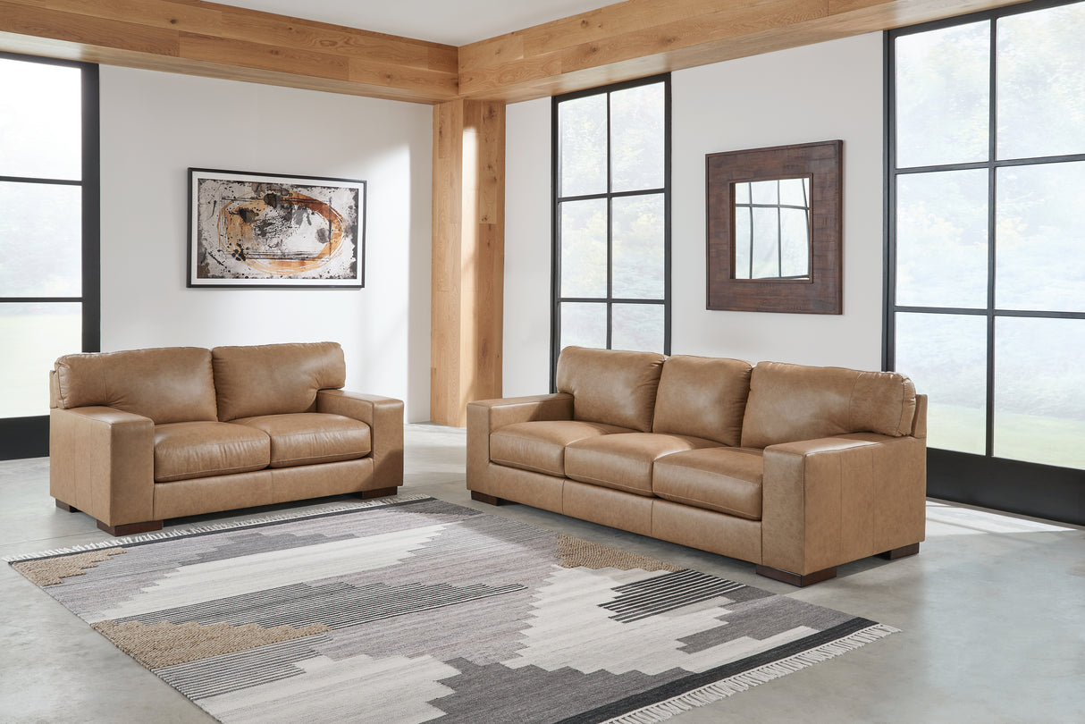 Lombardia Sofa, Loveseat, Chair and Ottoman in Tumbleweed - PKG015470