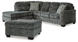 Lonoke 2-Piece Sectional with Ottoman in Gunmetal - PKG015519