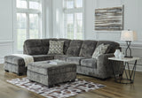 Lonoke 2-Piece Sectional with Ottoman in Gunmetal - PKG015519