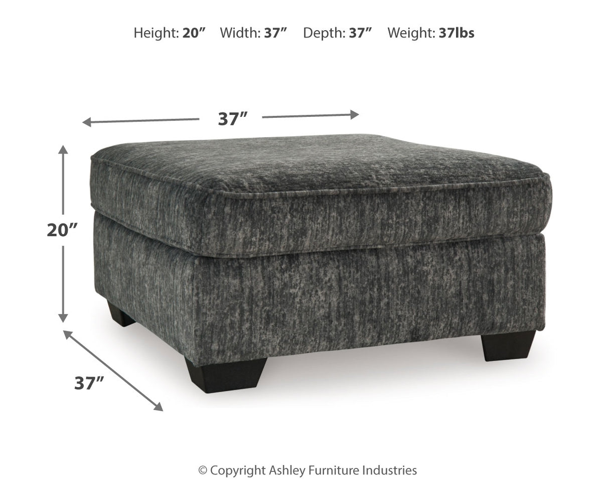 Lonoke 2-Piece Sectional with Ottoman in Gunmetal - PKG015519