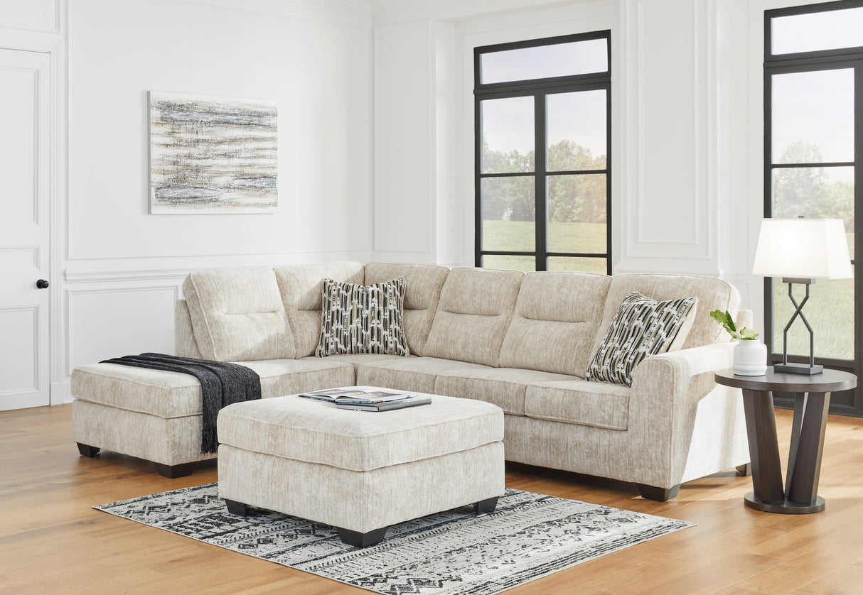 Lonoke 2-Piece Sectional with Ottoman in Parchment - PKG015521