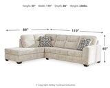 Lonoke 2-Piece Sectional with Ottoman in Parchment - PKG015521