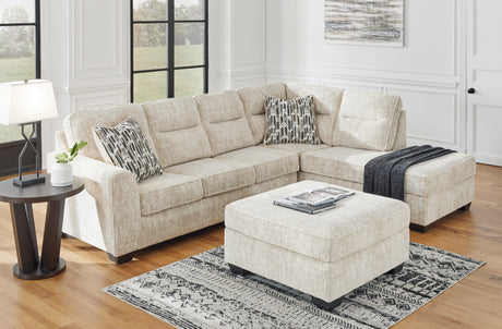 Lonoke 2-Piece Sectional with Ottoman in Parchment - PKG015522