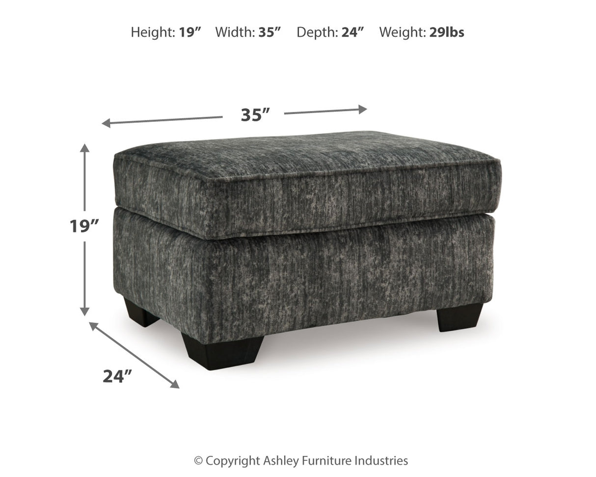 Lonoke Chair and Ottoman in Gunmetal - PKG015437