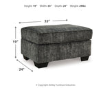 Lonoke Chair and Ottoman in Gunmetal - PKG015437