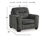 Lonoke Chair and Ottoman in Gunmetal - PKG015437