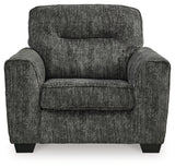 Lonoke Chair and Ottoman in Gunmetal - PKG015437