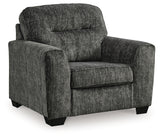 Lonoke Chair and Ottoman in Gunmetal - PKG015437