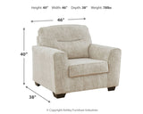 Lonoke Chair and Ottoman in Parchment - PKG015440