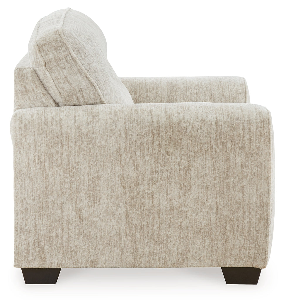 Lonoke Chair and Ottoman in Parchment - PKG015440