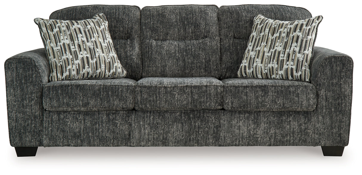 Lonoke Sofa, Loveseat, Chair and Ottoman in Gunmetal - PKG015439