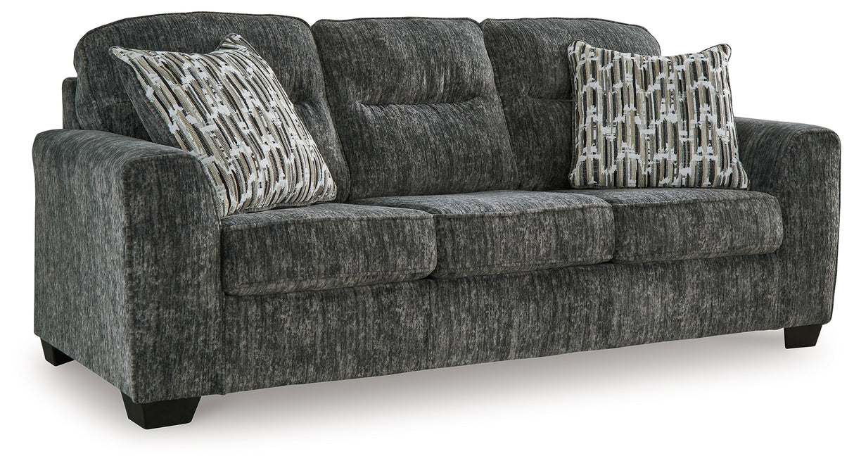 Lonoke Sofa, Loveseat, Chair and Ottoman in Gunmetal - PKG015439