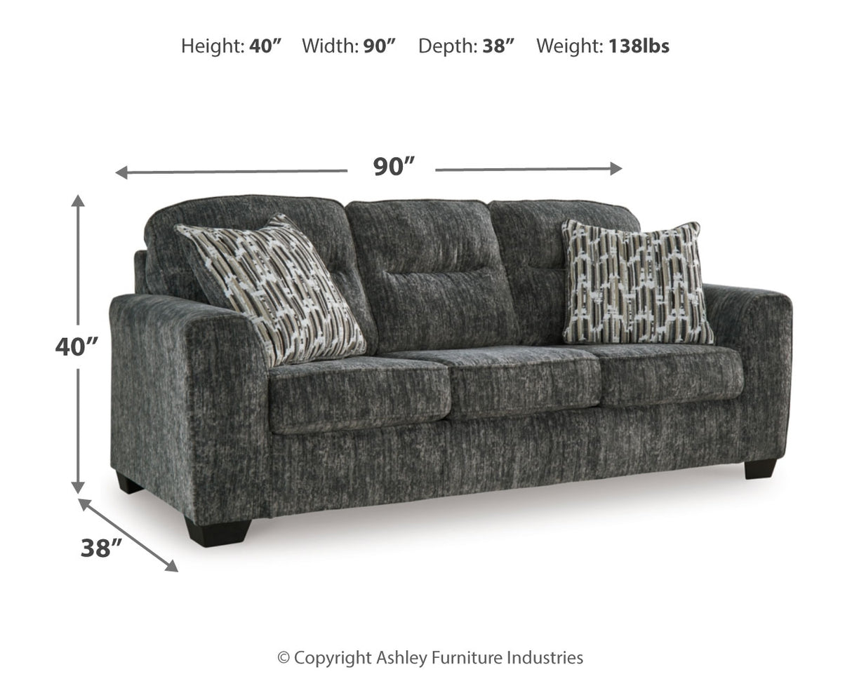 Lonoke Sofa, Loveseat, Chair and Ottoman in Gunmetal - PKG015439