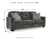 Lonoke Sofa, Loveseat, Chair and Ottoman in Gunmetal - PKG015439