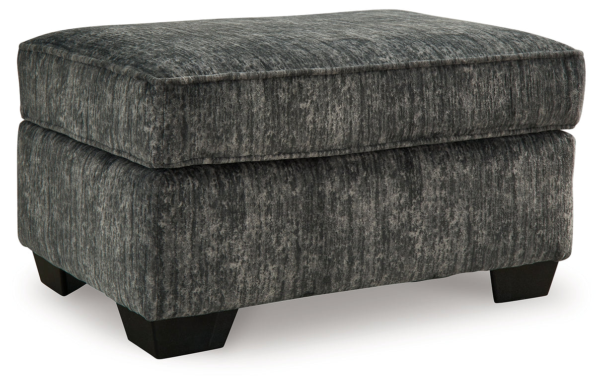 Lonoke Sofa, Loveseat, Chair and Ottoman in Gunmetal - PKG015439