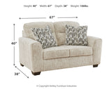 Lonoke Sofa, Loveseat, Chair and Ottoman in Parchment - PKG015442