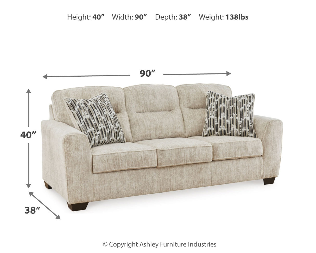 Lonoke Sofa, Loveseat, Chair and Ottoman in Parchment - PKG015442