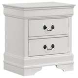 Louis Philippe 2-drawer Nightstand Bedside Table White - 202442