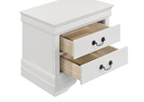 Louis Philippe 2-drawer Nightstand Bedside Table White - 202442