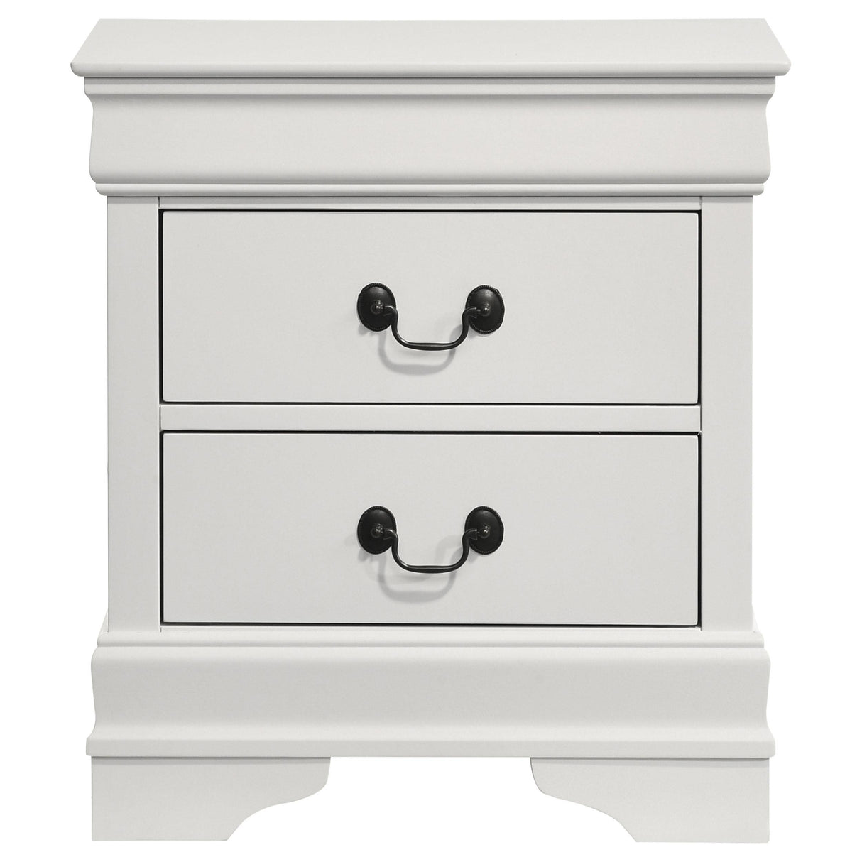 Louis Philippe 2-drawer Nightstand Bedside Table White - 202442