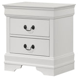 Louis Philippe 2-drawer Nightstand Bedside Table White - 202442