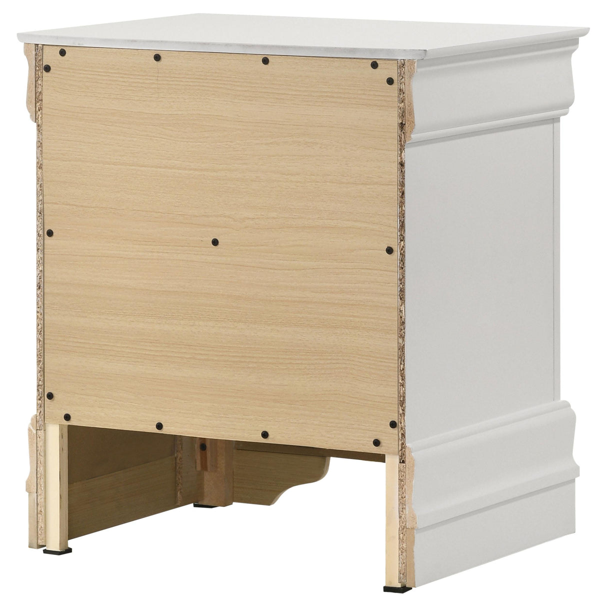 Louis Philippe 2-drawer Nightstand Bedside Table White - 202442