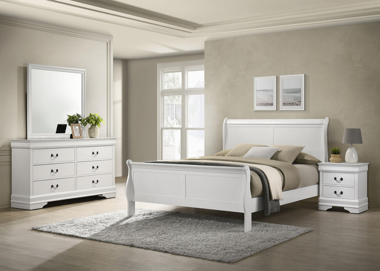 Louis Philippe 4-piece Full Bedroom Set White - 202441F-S4