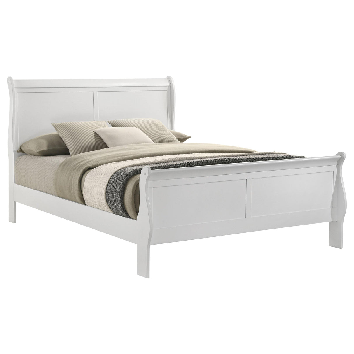 Louis Philippe 47-inch Queen Sleigh Panel Bed White - 202441Q