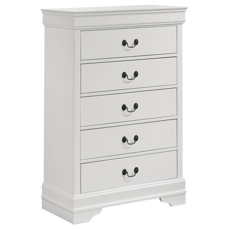 Louis Philippe 5-drawer Bedroom Chest White - 202445