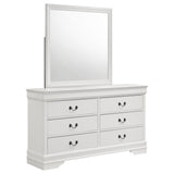 Louis Philippe 6-drawer Dresser and Mirror White - 202443M